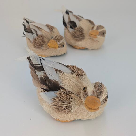 Trio Sisal Ducklings Easter Decor Baby Water Fowl Straw Bristle Feather Bird VTG - Picture 5 of 10